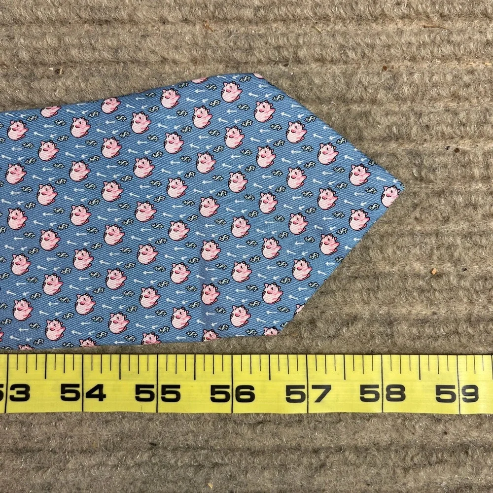 NWT Vineyard Vines Fidelity Capital Markets Piggy Bank Silk Tie Blue Finance